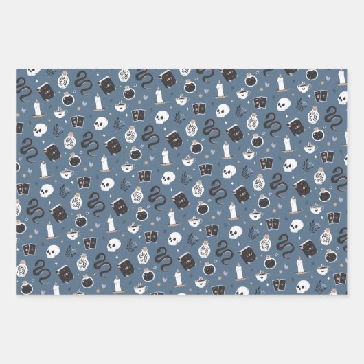 Feuille De Papier Cadeau Motif de serpent crânien Mystic Boho (Devant)