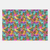 Feuille De Papier Cadeau Motif de silhouettes animales rétro (Devant 3)