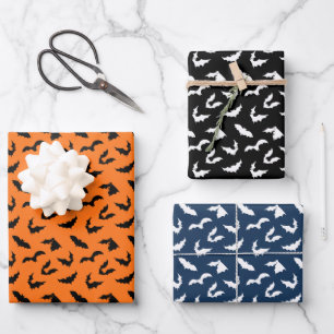 Feuille De Papier Cadeau Motif de silhouettes de chaume
