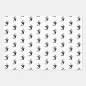 Feuille De Papier Cadeau Motif de sorcière noir orange Halloween (Devant 2)