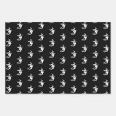 Feuille De Papier Cadeau Motif de sorcière noir orange Halloween (Devant)