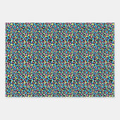 Feuille De Papier Cadeau Motif de Spots Neon Leopard (Devant)