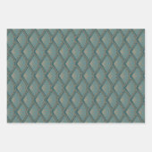 Feuille De Papier Cadeau Motif de style Art déco en bleu turquoise (Devant)