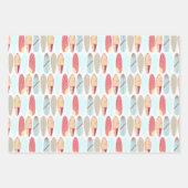 Feuille De Papier Cadeau Motif De Surf Rouge Et Bleu Rétro  (Devant 3)