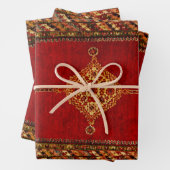 Feuille De Papier Cadeau Motif de tapis persan (En situation)