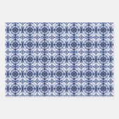 Feuille De Papier Cadeau Motif de teinture bleu foncé (Devant 3)