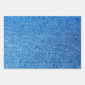 Feuille De Papier Cadeau Motif de texture couleur Denim Blue Jeans dégradé (Devant 3)