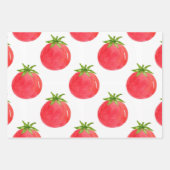 Feuille De Papier Cadeau Motif de tomate aquarelle (Devant)
