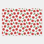 Feuille De Papier Cadeau Motif de tomate rouge tiré à la main (Devant 3)