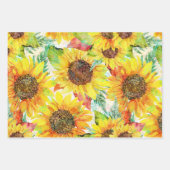 Feuille De Papier Cadeau Motif de tournesol romantique (Devant 2)