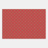 Feuille De Papier Cadeau Motif de tricot rouge et vert (Devant 2)