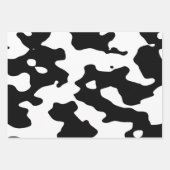Feuille De Papier Cadeau Motif de vache noir et blanc (Devant 2)