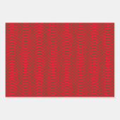 Feuille De Papier Cadeau Motif De Vague Rouge Et Verte (Devant)