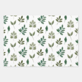 Feuille De Papier Cadeau Motif de verdure aquarelle. Botanique (Devant)