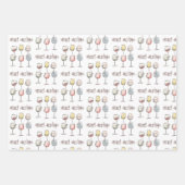 Feuille De Papier Cadeau Motif de verre à vin gribouillé joyeux Noël (Devant 2)