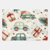 Feuille De Papier Cadeau Motif de voiture de Noël (Devant 3)