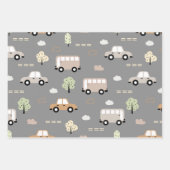 Feuille De Papier Cadeau Motif de voiture et de bus (Devant 2)