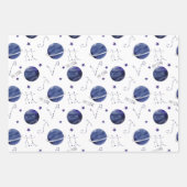 Feuille De Papier Cadeau Motif de zodiaque spatial à l'aquarelle (Devant 2)