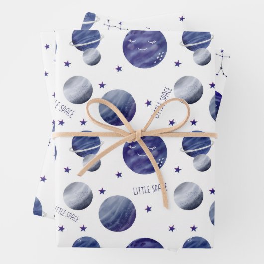Feuille De Papier Cadeau Motif de zodiaque spatial à l'aquarelle (En situation)
