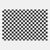 Feuille De Papier Cadeau Motif d'échecs rétro rose bleu (Devant)