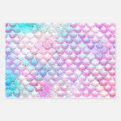 Feuille De Papier Cadeau Motif d'échelle de sirène (Devant)