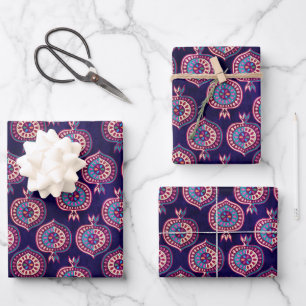 Feuille De Papier Cadeau Motif décoratif de grenade