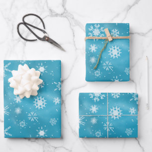 Feuille De Papier Cadeau Motif délicieux Snowflakes