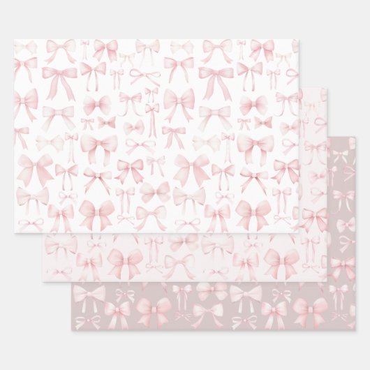 Feuille De Papier Cadeau motif des arcs roses (Lot)