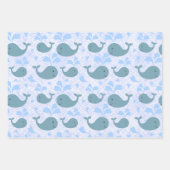 Feuille De Papier Cadeau Motif des baleines bleues (Devant 2)