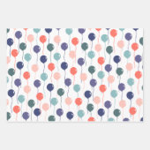 Feuille De Papier Cadeau Motif des ballons d'anniversaire colorés (Devant)