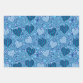 Feuille De Papier Cadeau Motif des Coeurs colorés (Devant 3)