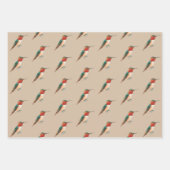 Feuille De Papier Cadeau Motif des colibris roux (Devant)
