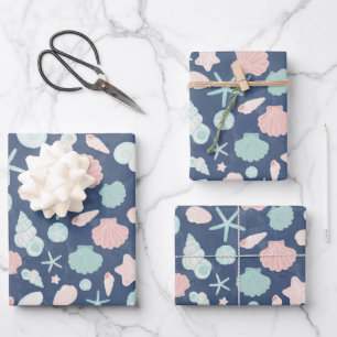 Feuille De Papier Cadeau motif des coquillages