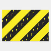 Feuille De Papier Cadeau motif des éclair jaunes (Devant 3)