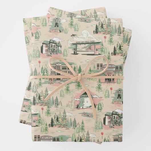 Feuille De Papier Cadeau Motif des emplacements de derry (En situation)