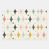 Feuille De Papier Cadeau Motif des étoiles rétro (Devant 3)