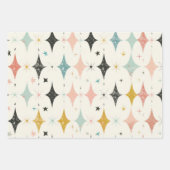 Feuille De Papier Cadeau Motif des étoiles rétro (Devant)