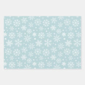 Feuille De Papier Cadeau Motif des flocons bleus (Devant)