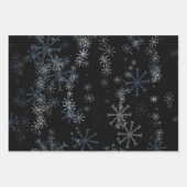Feuille De Papier Cadeau Motif des flocons noirs de Noël (Devant)
