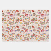 Feuille De Papier Cadeau Motif des icônes hippie (Devant 3)
