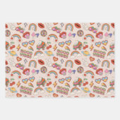 Feuille De Papier Cadeau Motif des icônes hippie (Devant)