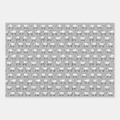 Feuille De Papier Cadeau Motif des moutons - noir, blanc et gris (Devant)