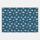 Feuille De Papier Cadeau Motif des navires nautiques de l'océan Doodle mign (Devant)