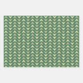 Feuille De Papier Cadeau Motif des triangles géométriques verts (Devant)