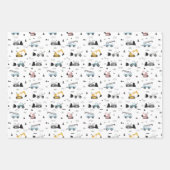 Feuille De Papier Cadeau Motif des véhicules de construction mignons (Devant 2)