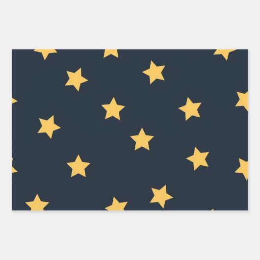 Feuille De Papier Cadeau Motif d'étoiles (Devant)