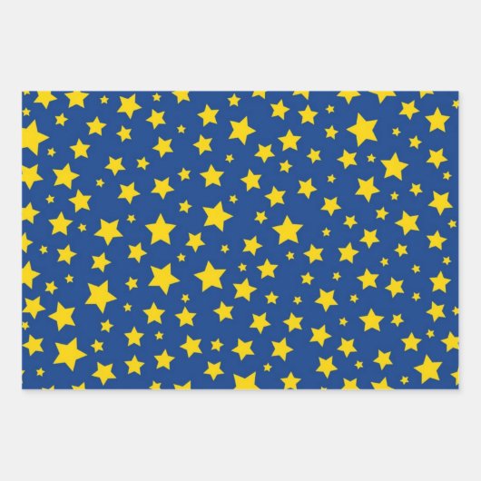 Feuille De Papier Cadeau Motif d'étoiles (Devant)