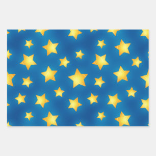 Feuille De Papier Cadeau Motif d'étoiles