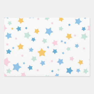Feuille De Papier Cadeau Motif d'étoiles