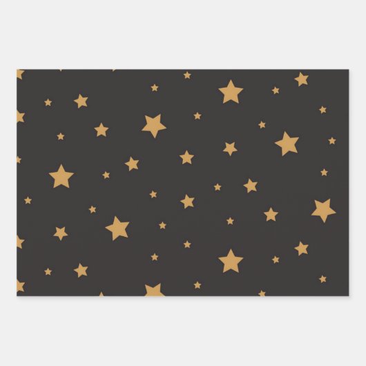 Feuille De Papier Cadeau Motif d'étoiles (Devant)